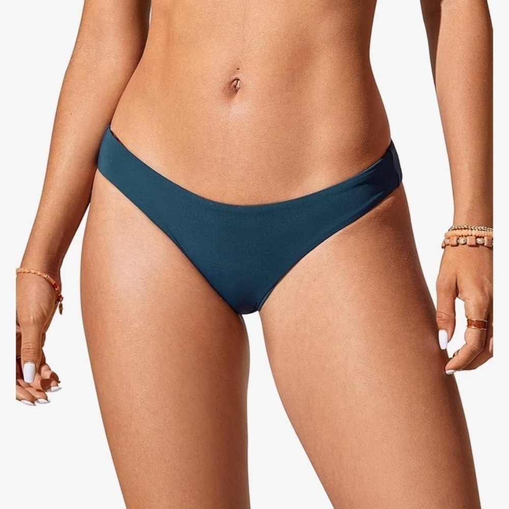 NWT CRZ YOGA Womens Bikini Bottom Low Waisted Bathing Swimsuit Shorts Cheeky M